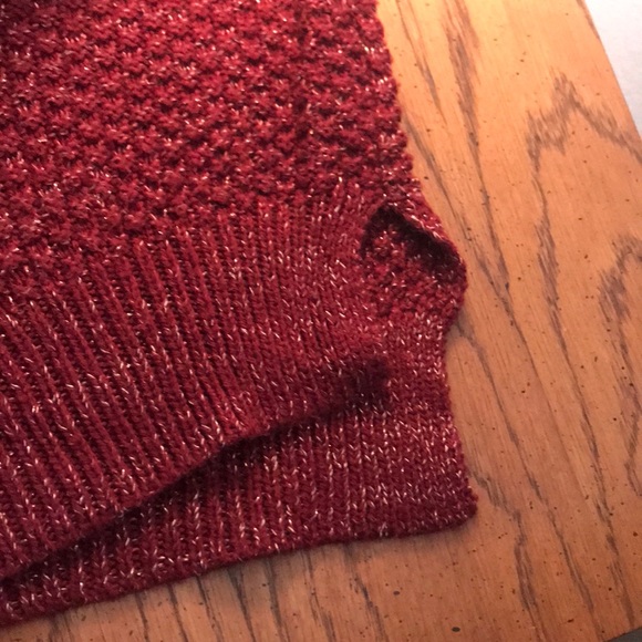 Pink Rose Maroon Cable Knit Sparkle Sweater XL - Picture 5 of 7